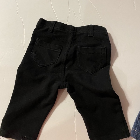 Old Navy Carters Garanimals Jeans Infant Girls 0-3 Months Blue & Black Fringe - Picture 7 of 8